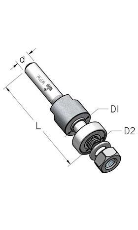 Оправка WPW N000805 для фрезы дисковой серии N посадка 7,93 L55 комплект гайка подшипник шайба хвостовик 8