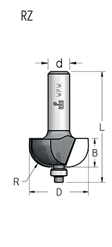 Фреза WPW RZ06003 полугалтель R6,3 D22,2 B12 подшипник хвостовик 6