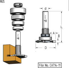 Фреза WPW NUS04045 дисковая Z3 паз 4 D47,6 комплект оправка крепл с торца и 4 подшипника хвостовик 8