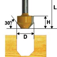 Фреза паз фасонная ф11,9х13мм 22° хв 8мм Энкор 10511