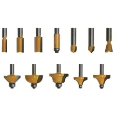 Набор фрез для декоративного применения, хвостовик 8 мм, 12 штук Энкор 46610