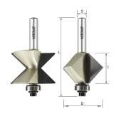 Набор фрез для сращивания "Угол" D=38.4x25.4 S=8 ARDEN 336821/337821 (L1- мм, L2-25.4 мм, D1-38.4 мм, D2-8 мм)