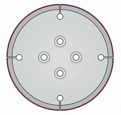 Пила Dimar 73033171 алмазная для композитов D150x15,87x3,2 Z с отверстиями под оправку ЧПУ 4x5,7xø30