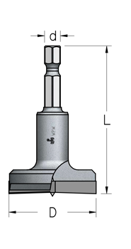 Сверло WP HMPS154 чашечное без подрезателей D15 L55 хвостовик HEX1/4