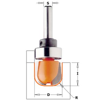 Фреза концевая CMT с радиусным торцом D=31,7 I=16,0 S=12,0 R=6,40  951.502.11B (L1-60 мм, L2-16 мм, D1-31.7 мм, D2-12 мм)