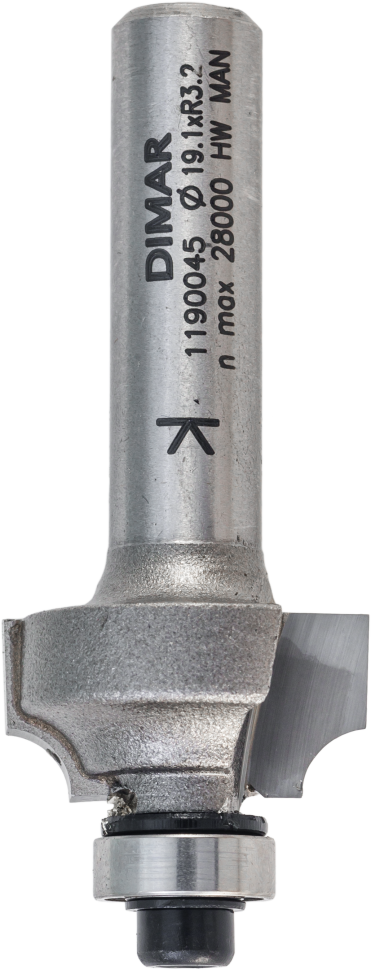 Фреза Dimar 1190045 фаска радиусная R3,2 и ступенька D19,1x9,5 L53 подшипник, хвостовик 8