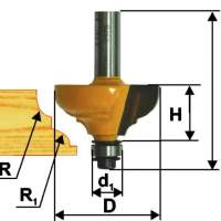 Фреза кром калевочная ф33,3х16мм R6,4мм хв 8мм Энкор 9253