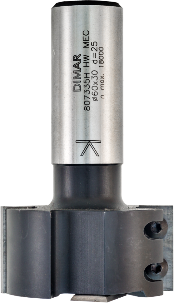 Фреза Dimar 807335H четвертная Z2+2 со сменными ножами D60x30 L100 хвостовик 25x55