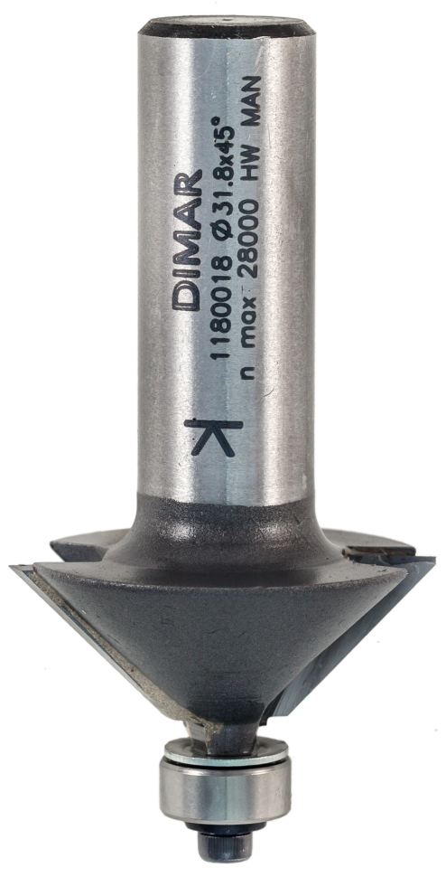 Фреза Dimar 1180019 фаска угловая 45° D31,8x12,7 L60 подшипник, хвостовик 12