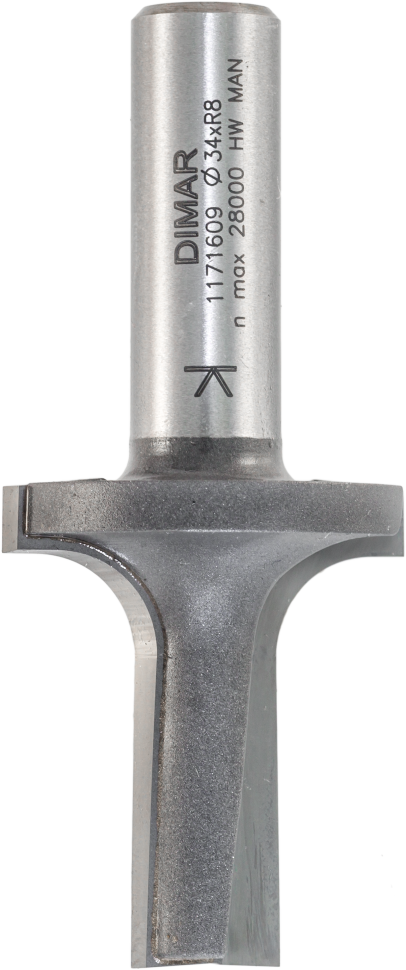 Фреза Dimar 1171609 радиусная V врезная R8 удлин D34x L76 хвостовик 12