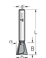 Фреза WPW Z131402 ласточкин хвост 14 гр D12,7 B12,5 хвостовик 12