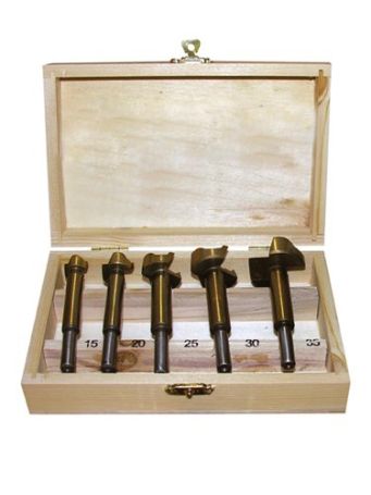 Набор сверл Форстнера для дерева HSS, деревянная коробка, 5 штук Энкор 19161 (L1- мм, L2- мм, D1- мм, D2- мм)