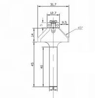 Алмазная фреза с нижним подшипником SÄGEDOKTOR D.31,7/12.7x9,5/45° S.8 Z=2 H=3 RH 803.20250507 SNT