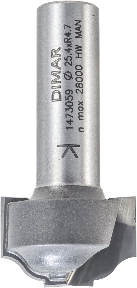 Фреза Dimar 1473059 римский профиль и ступенька врезная R4,8 D25,4x15,1 L53,2 хвостовик 12