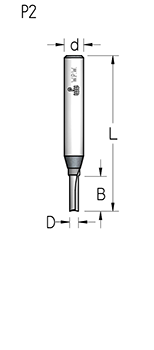 Фреза WPW P220405 пазовая монолитная D4 B13 Z2 хвостовик 8 (L1-51 мм, L2-13 мм, D1-4 мм, D2-8 мм)