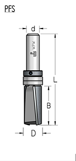 Фреза WPW PFS8192 D19 B51 Z2 копир чистовая верхний подшипник хвостовик 12