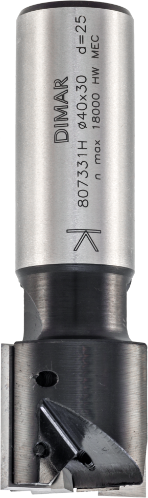 Фреза Dimar 807331H пазовая врезная сменные ножи D40x29,5 L100 Z2+2 хвостовик 25x55