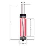 Фреза обгонная  с лезвием под углом (нижний + верхний подшипник) Z=2 D=19x50.8x105 S=12 PROCUT 1512589BP (L1-105 мм, L2-50.8 мм, D1-19 мм, D2-12 мм)