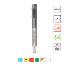 Метчик машинный M18х2,5 (HSS-E + TICN-C),ISO, 6H,R, прямой RODMIX 1607180250