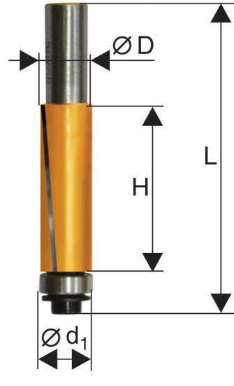 Фреза кромочная прямая ф19х25,4мм хв. 12мм Энкор 46168 (L1-70 мм, L2-25.4 мм, D1-19 мм, D2- мм)