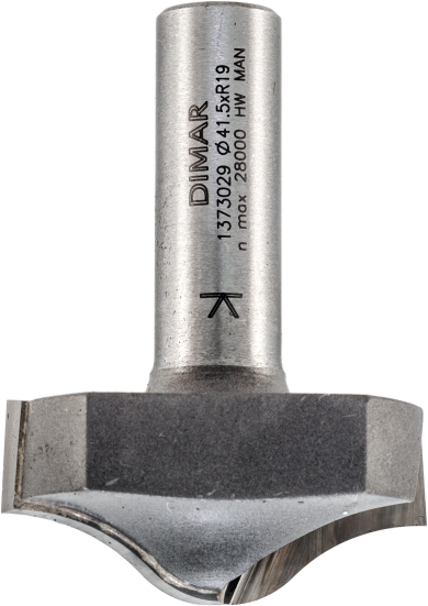 Фреза Dimar 1373029 псевдофиленка волна врезная R19 D41,5x18 L56 хвостовик 12 (L1-56 мм, L2-17.46 мм, D1-41.5 мм, D2-12 мм)