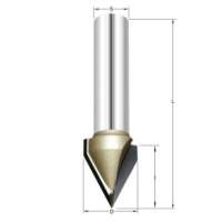 Фреза V-образны паз 60гр. D=19.05x20.64x61 (скос 19мм) S=12 ARDEN 202221