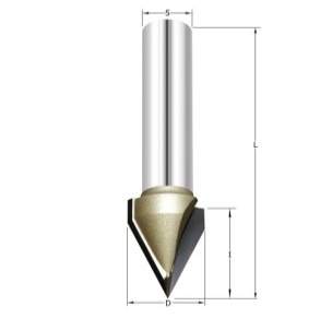 Фреза V-образны паз 60гр. D=19.05x20.64x61 (скос 19мм) S=12 ARDEN 202221