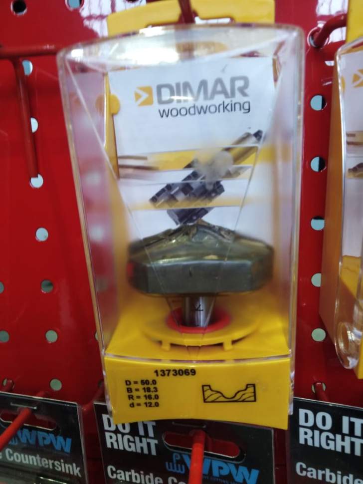 Фреза Dimar 1373069 псевдофиленка волна врезная R30 D50x18 L56 хвостовик 12