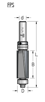 Фреза WPW FPS5192 D19 B32 Z2 копир 2 подшипника верх и низ хвостовик 12 (L1-96 мм, L2-32 мм, D1-19 мм, D2-12 мм)