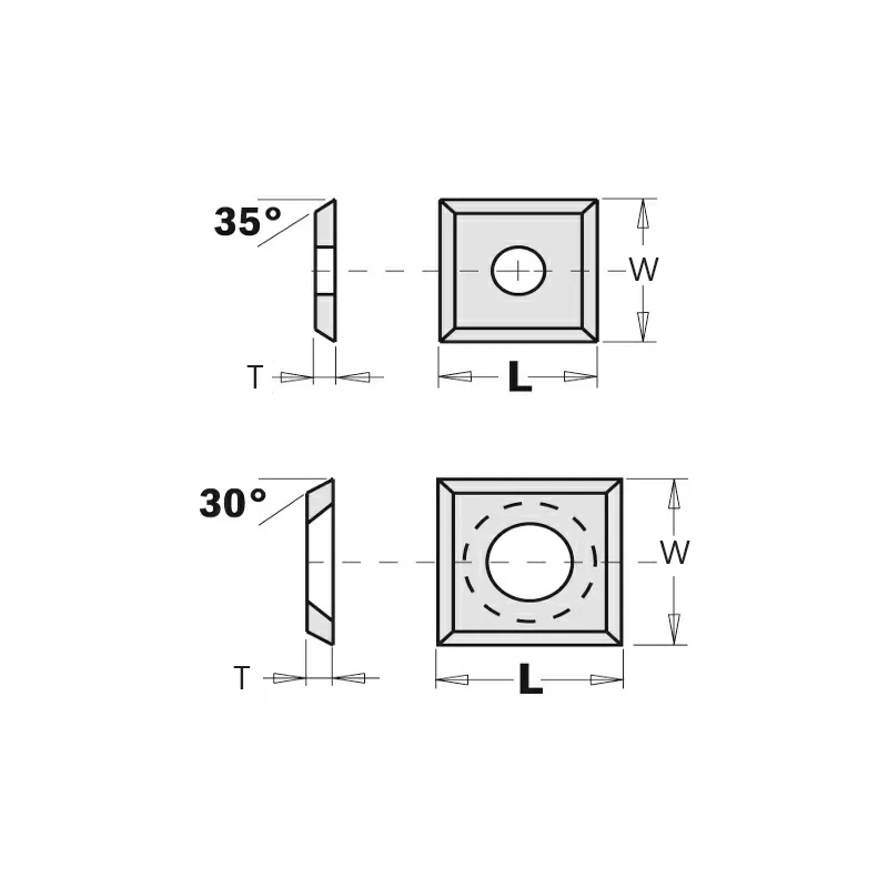 Нож твердосплавный 14.0x14.0x2.0 KCR08 / CTK SC / CMT 790.140.00
