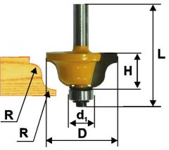 Фреза кром. калевочная ф38,1х18,2мм R6,35мм хв. 8м Энкор 46271