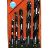 Набор сверл для дерева спиральных Ф4,5,6,8,10 мм, 5 штук, пластиковый кейс Энкор 19131