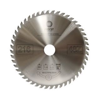 Пила торцовочная с тонким пропилом 254x30x2.4/1.6 Z=48 PROCUT 797.2543048A