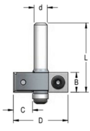 Фреза WPW EM21278 четверть 12,7 мм сменные ножи D35 B12 Z2 хвостовик 12.7 (L1-65 мм, L2-12 мм, D1-35 мм, D2-12.7 мм)
